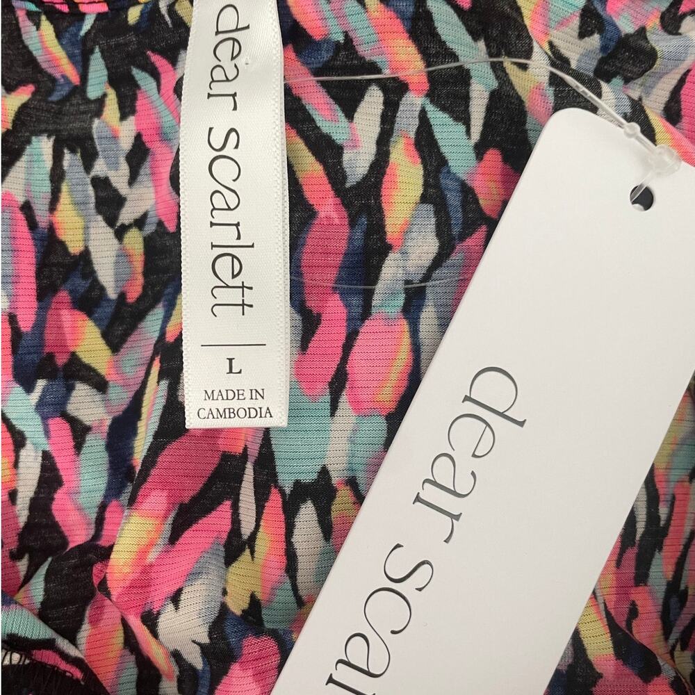 Dear Scarlett Multicolor Patterned Women's Top BOHO TOP - Picture 2 of 12